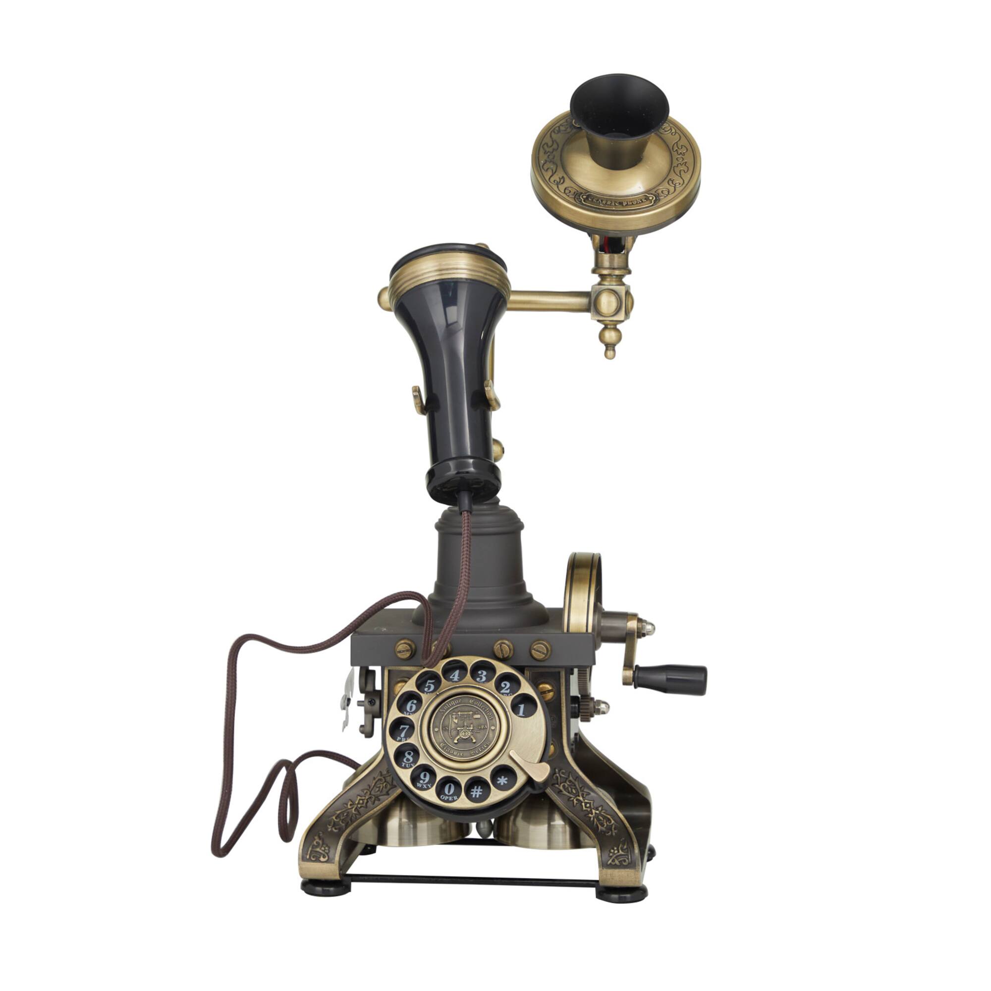 Gold Metal Vintage Telephone 15" x 8" x 8"